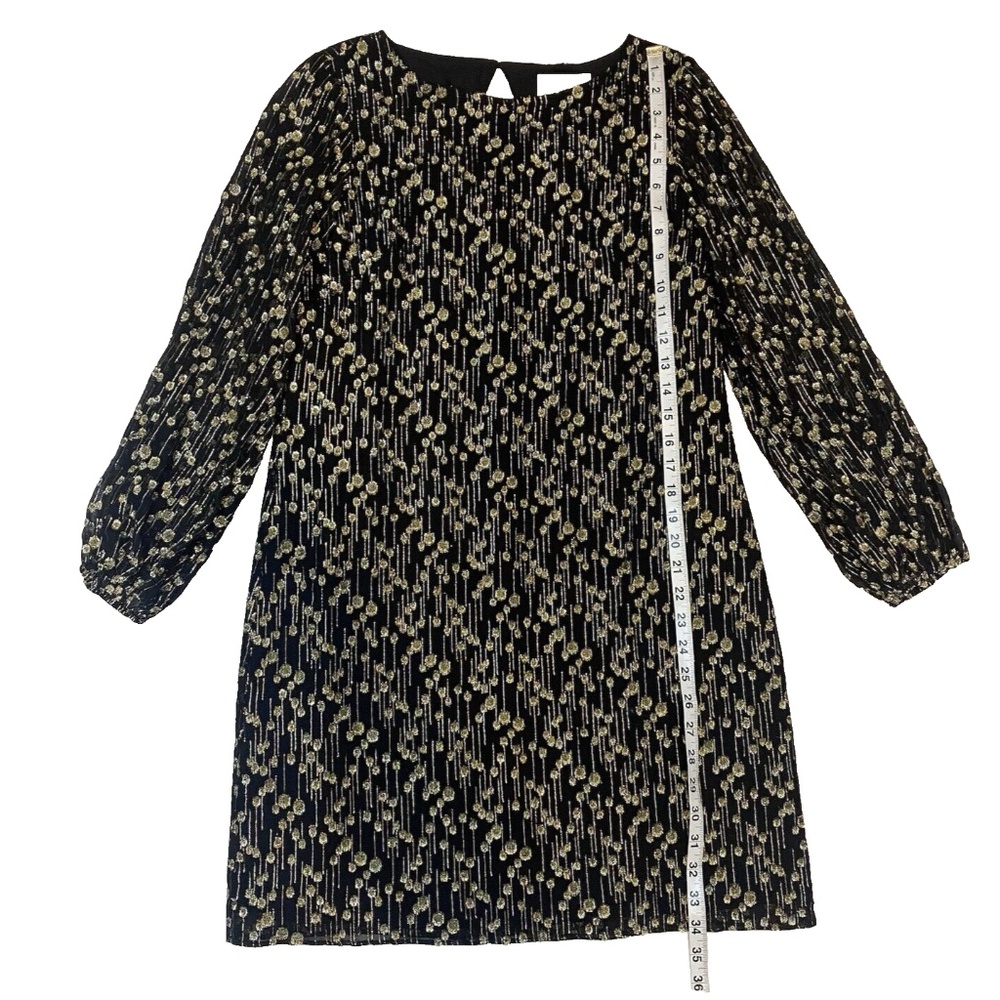 Sail To Sable Clifton Black Dress Size 4 Long Sleeve Metallic Gold Dot NWT $198 - Picture 5 of 16